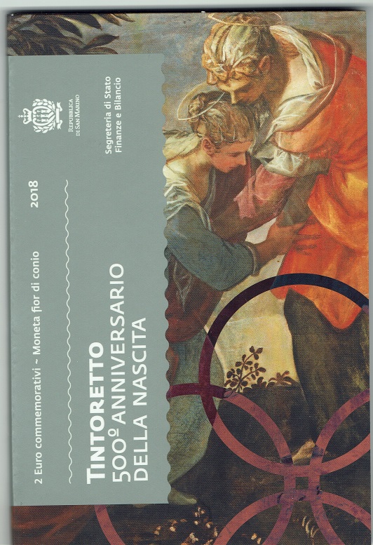 (afbeelding voor) 2 Euromunt 2018 Tintoretto in blisterverpakking